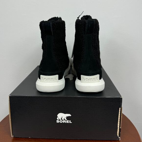 New Sorel Explorer Next Joan Cozy Boots in Black Suede/Faux Shearling Size 10 - Picture 8 of 9